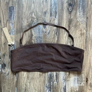 Skims Recycled Swim Bandeau Bikini Top in Cocoa